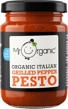 Mr Organic Organic Nas Grilled Pepper Pesto, 130 G, 6 Pieces Per Carton